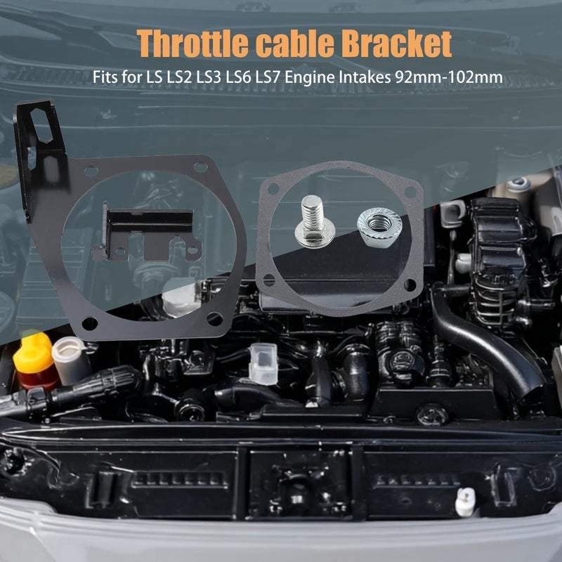 Narcilors Throttle Cable Bracket 4-Bolt for 92MM-102MM Intakes Replacement for LS LS2 LS3 LS6 LS7 Replaces 81012 81042 - Image 5